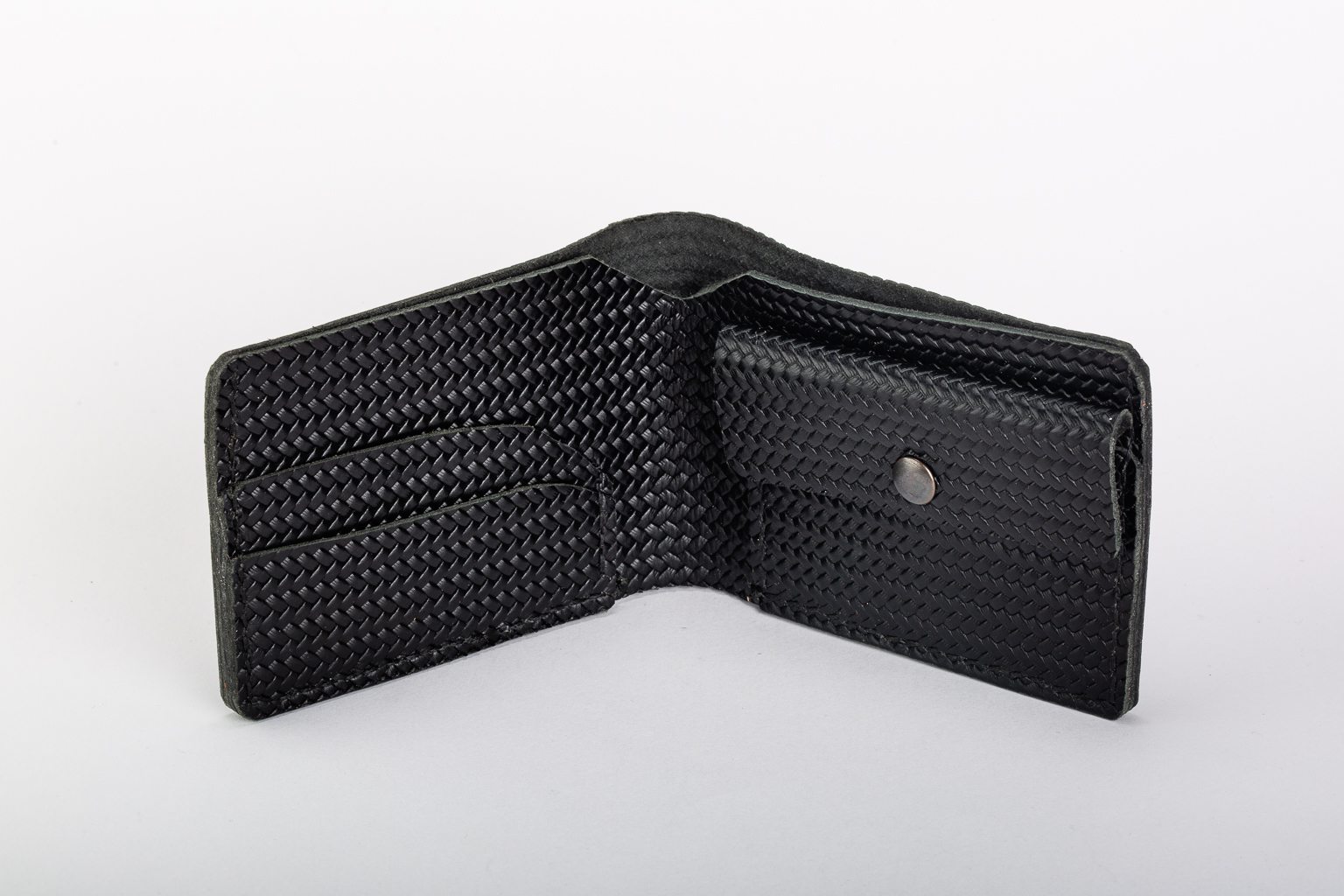 Black mat leather wallet