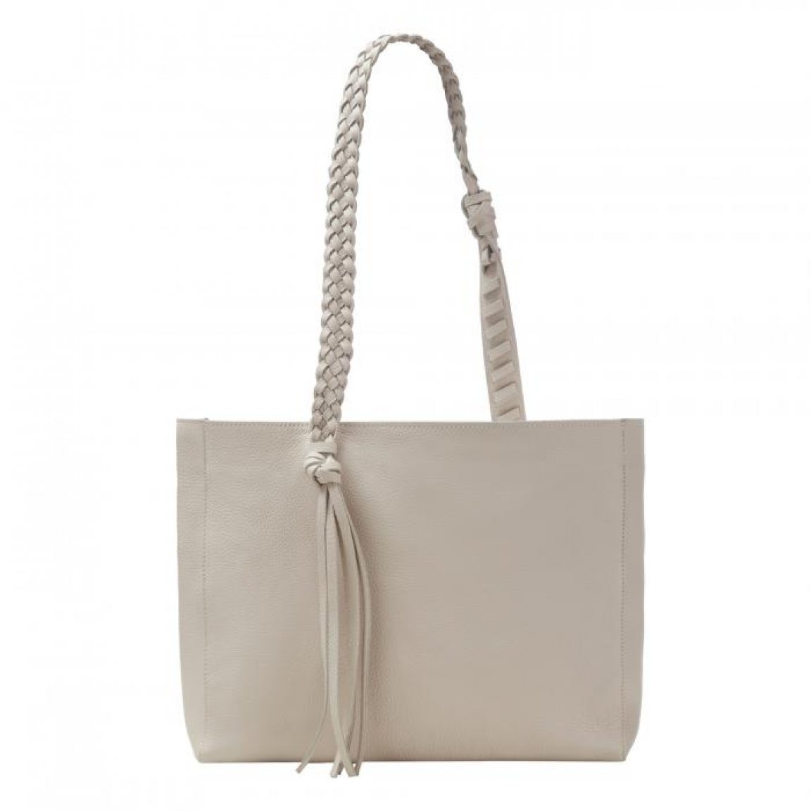 Large white leather tote 