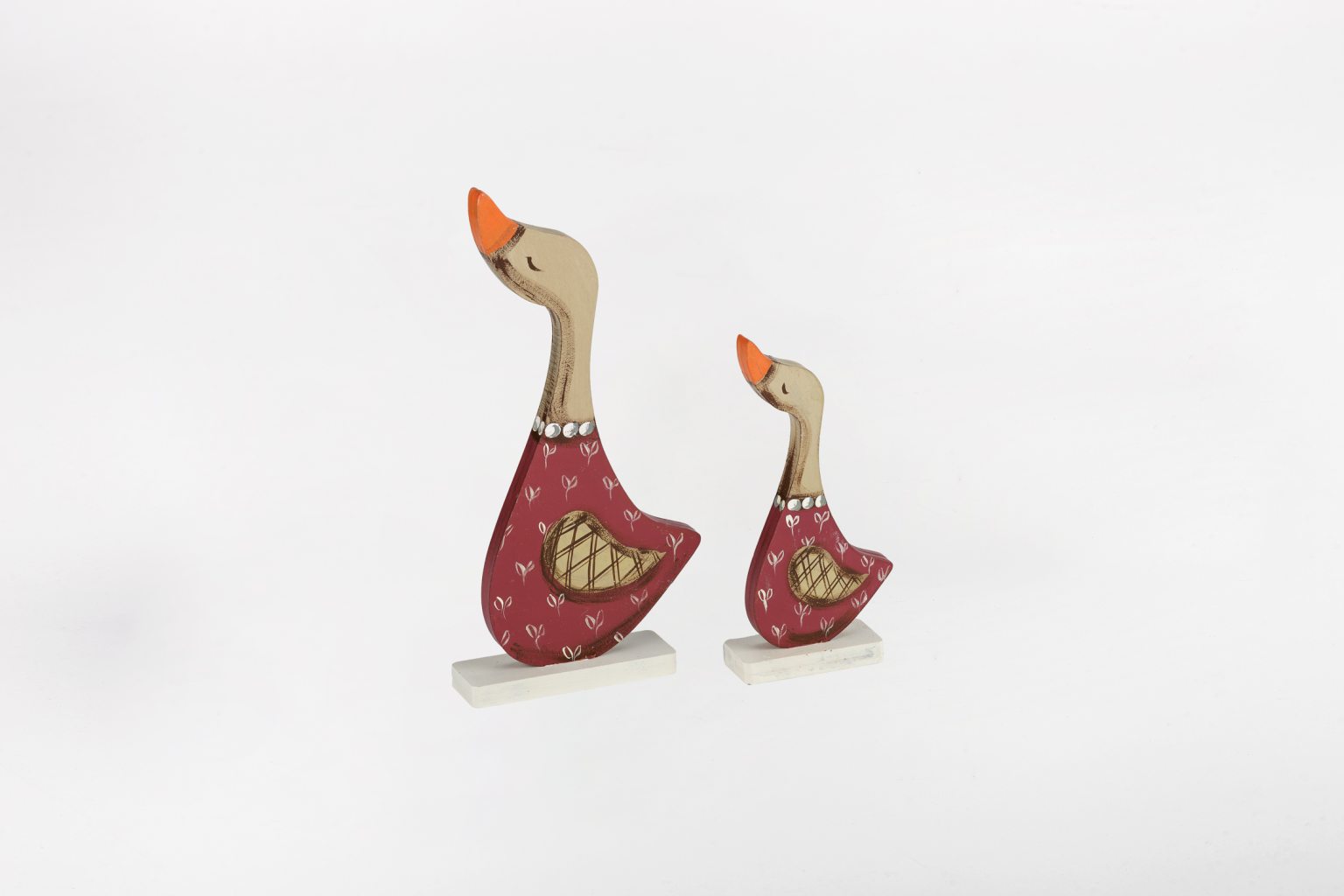 Handmade wooden geese
