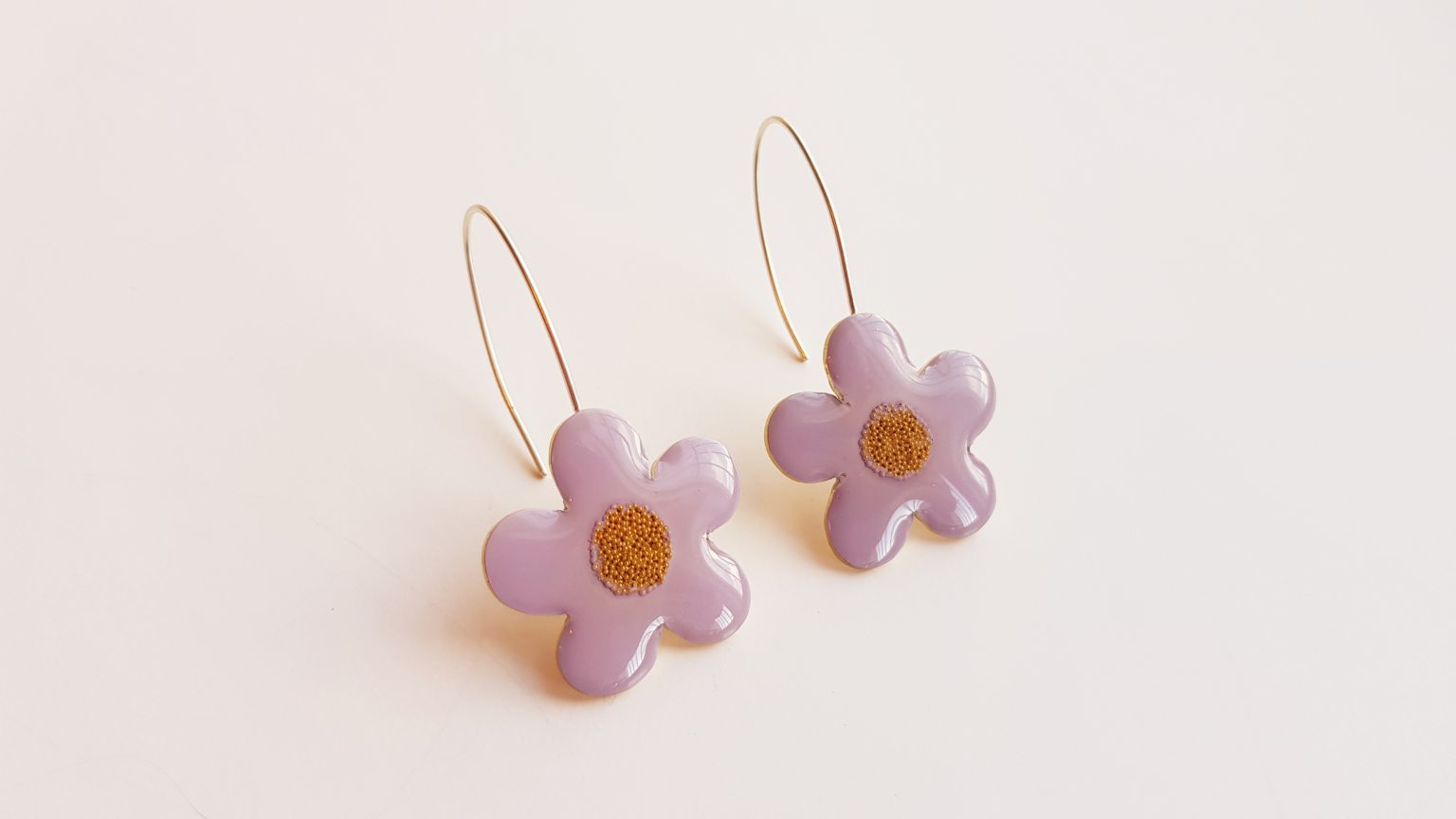 Earrings "Lilac daisy flowers"