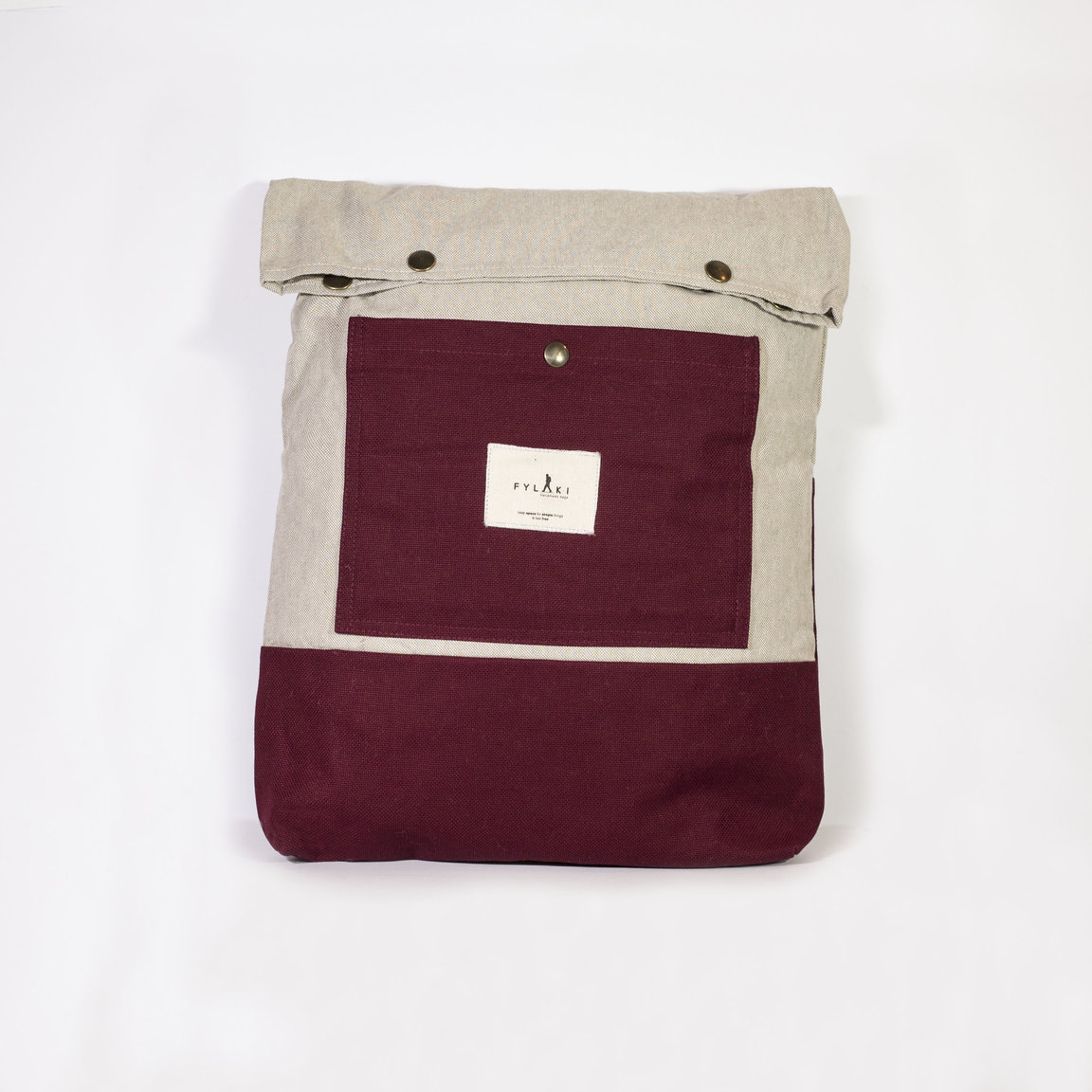 Burgundy & ecru backpack