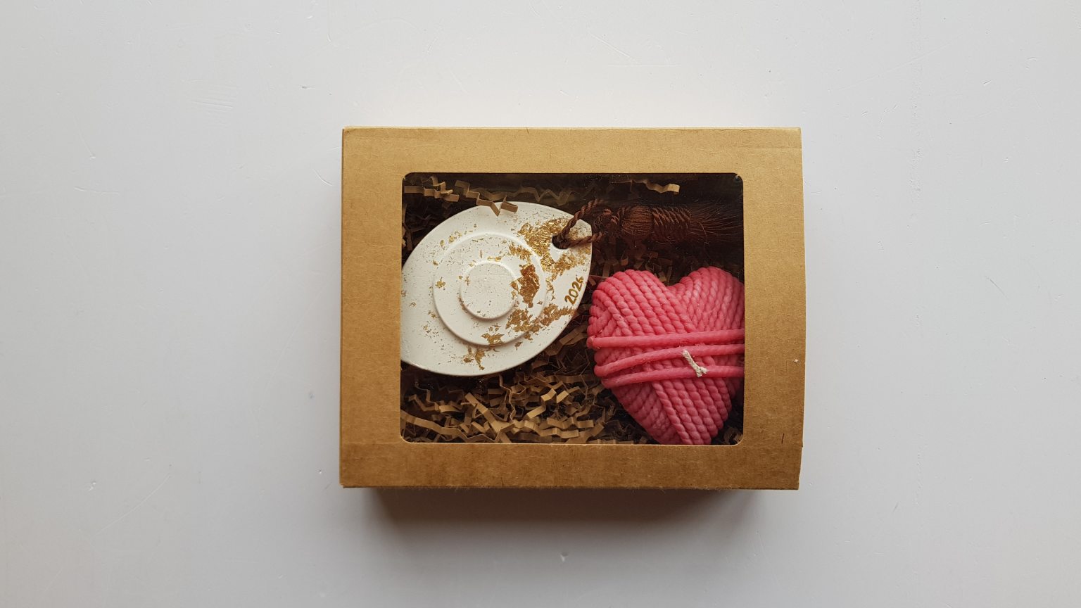 Box with heart candle & evil eye charm