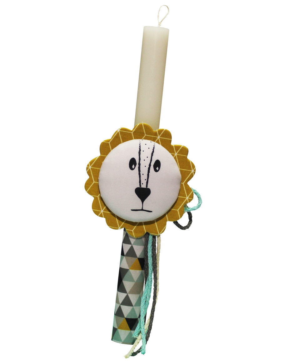 Handmade Easter candle with lion