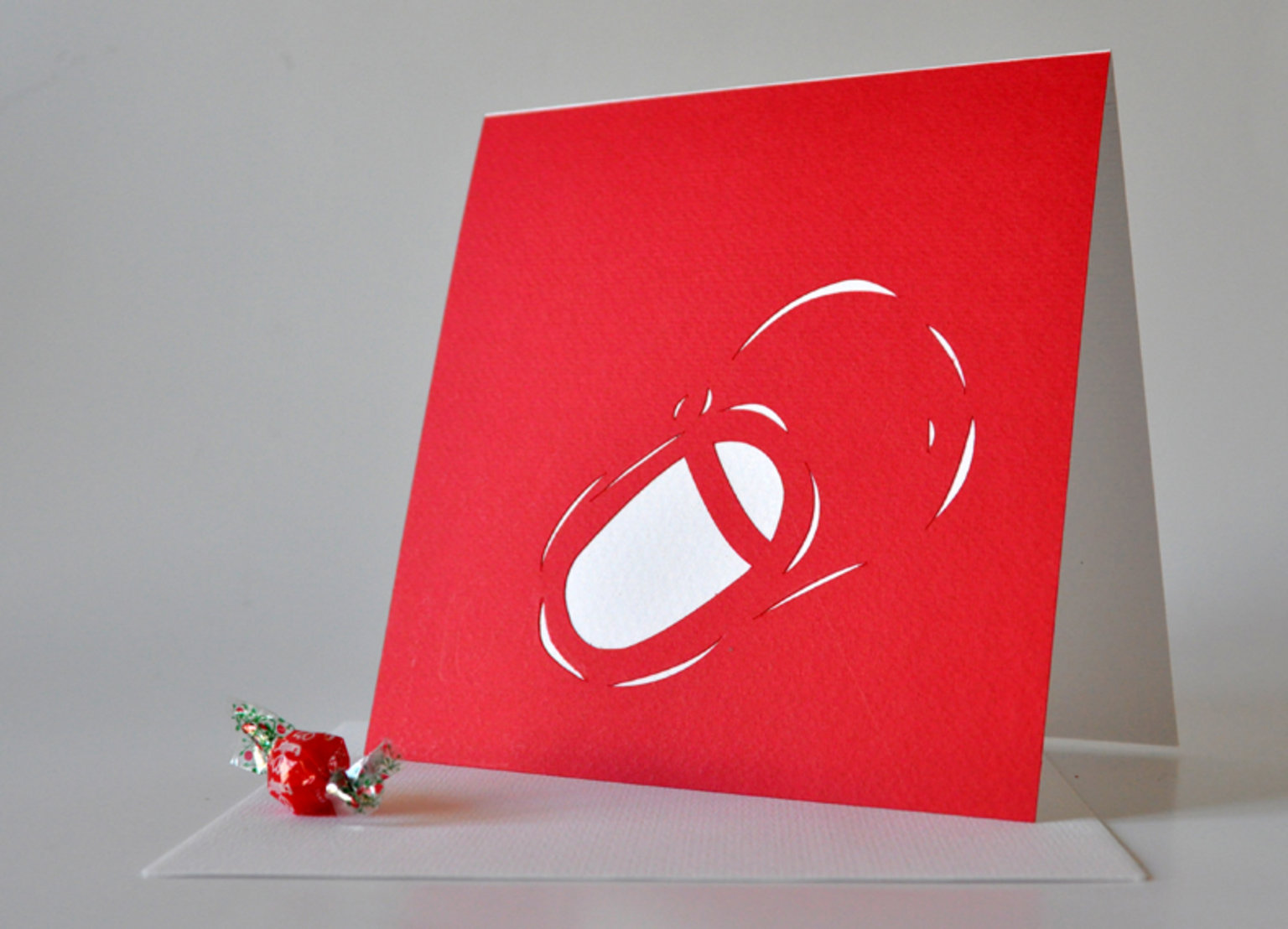 Card with red shoe 