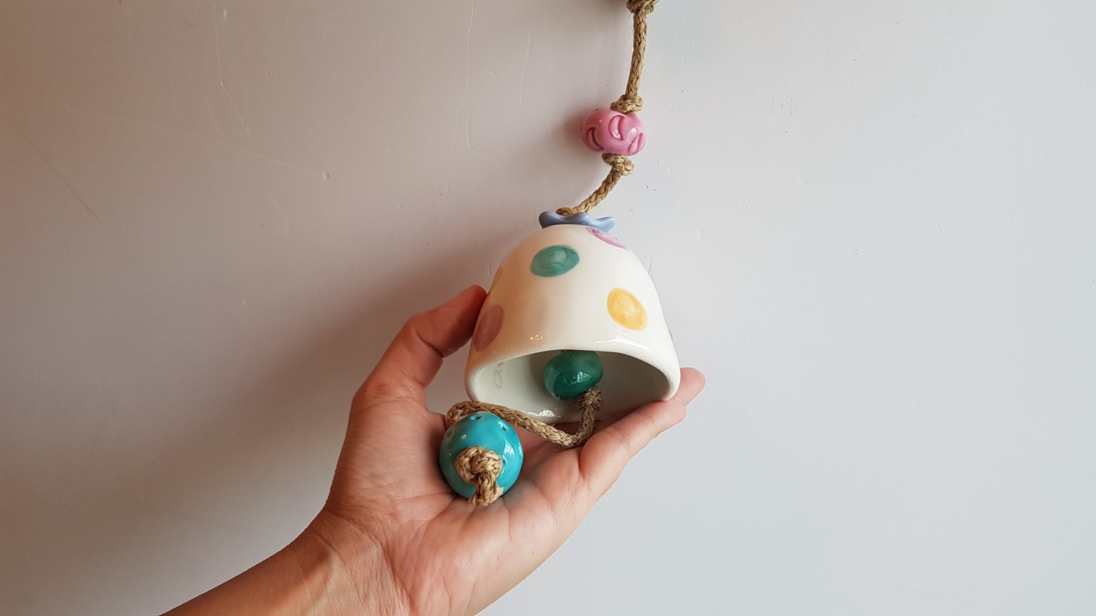 Handmade ceramic colorful bell 