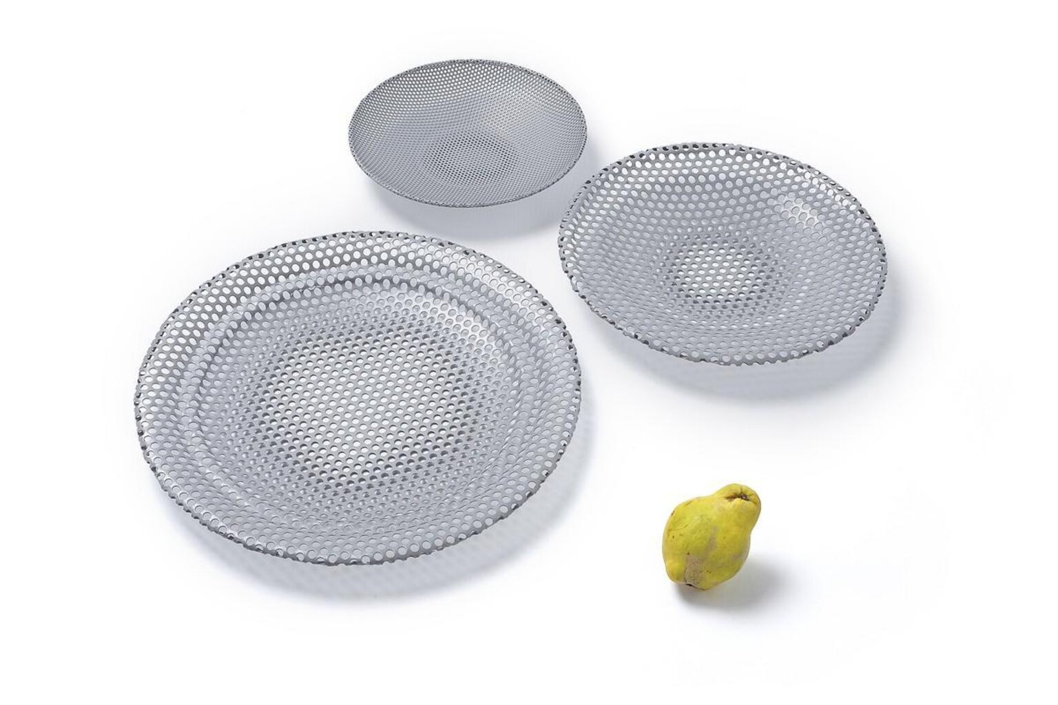 Medium perforated metal platter gray