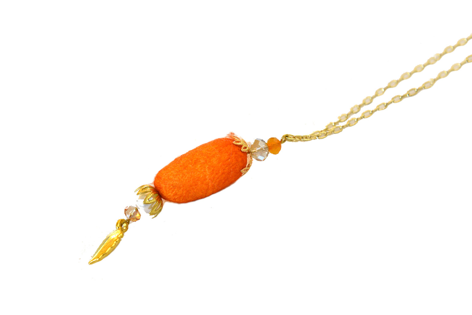 Collier au cocon unique orange