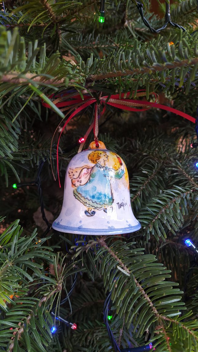 Ceramic bell ornament - angel