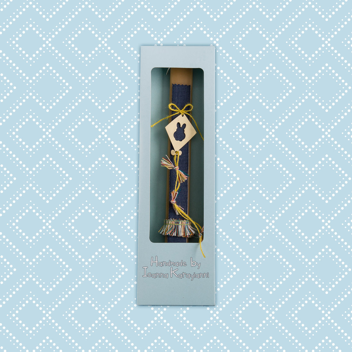 Easter candle with brass kite