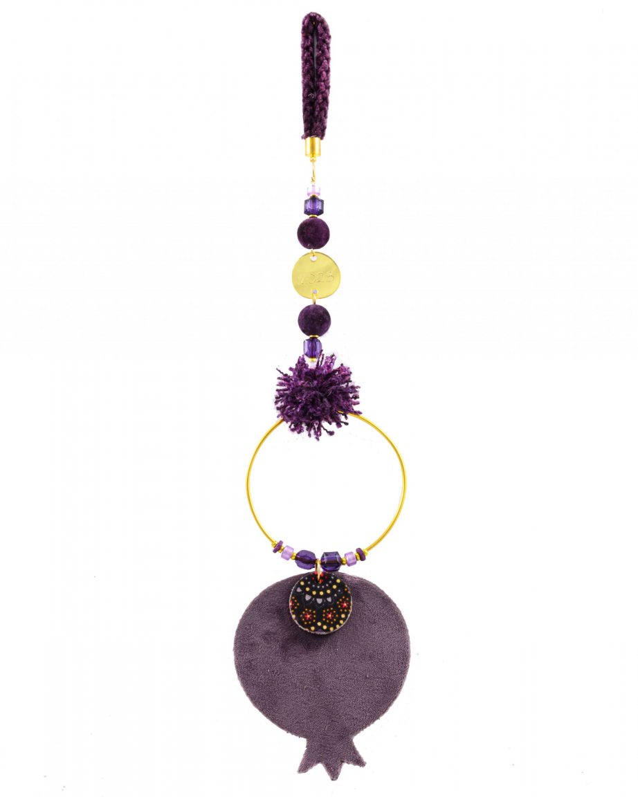 Handmade purple pomegranate lucky charm 