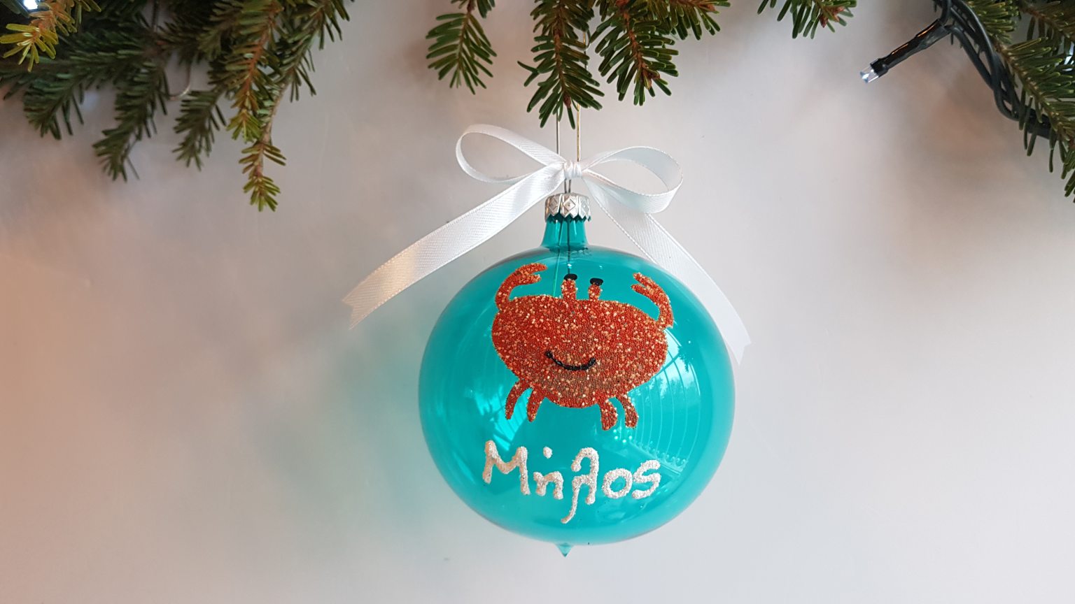 Μεγάλη χειροποίητη φυσητή μπάλα "Μήλος"