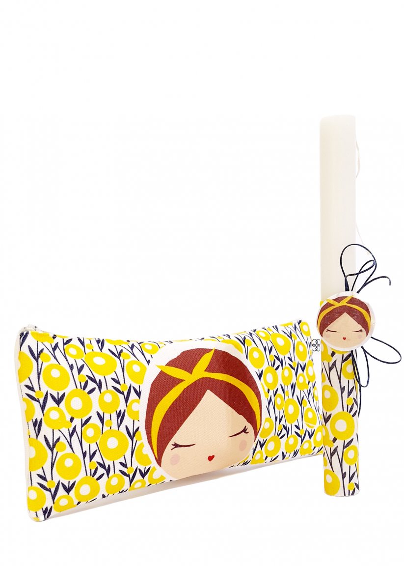 Handmade Easter candle with pencil case "Girl"