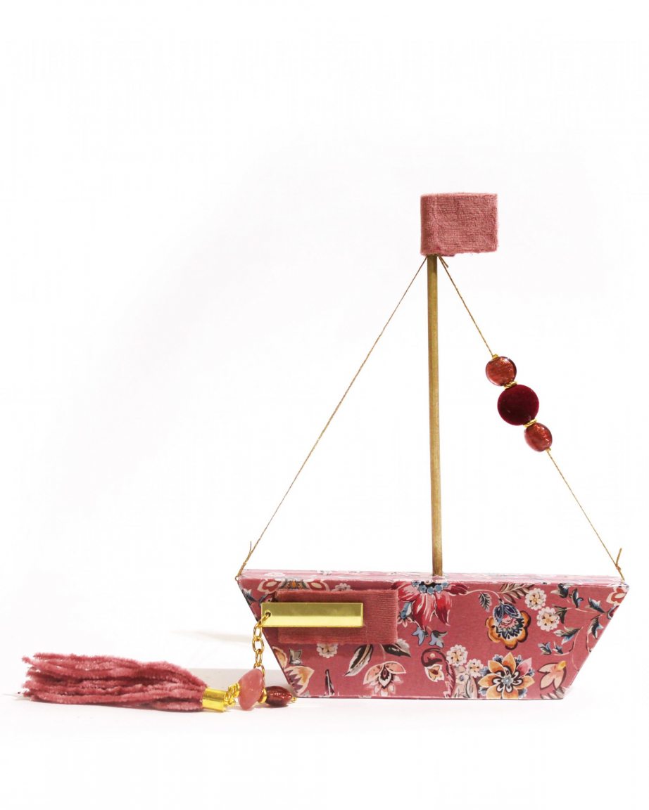 Porte-bonheur bateau rose