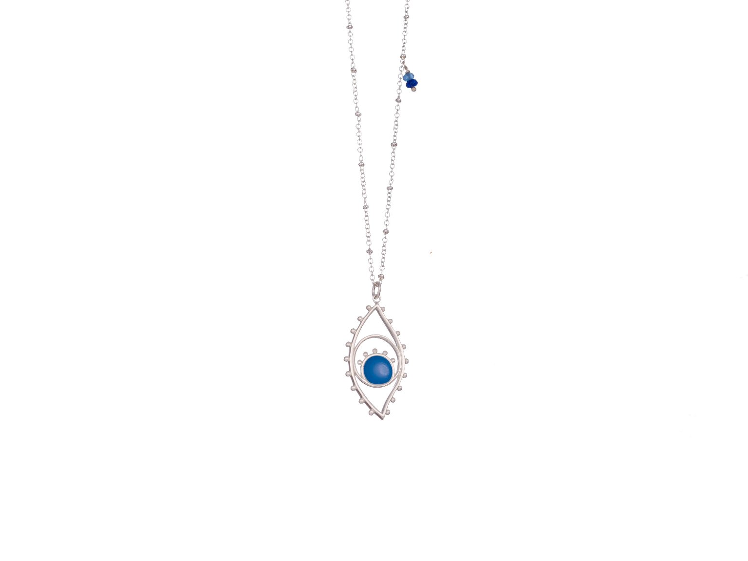 Silver-plated eye necklace