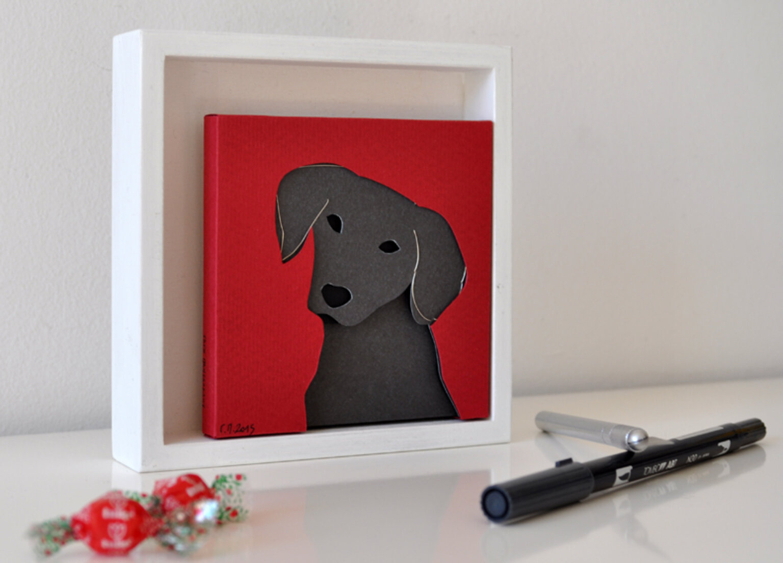 Wall frame with dog