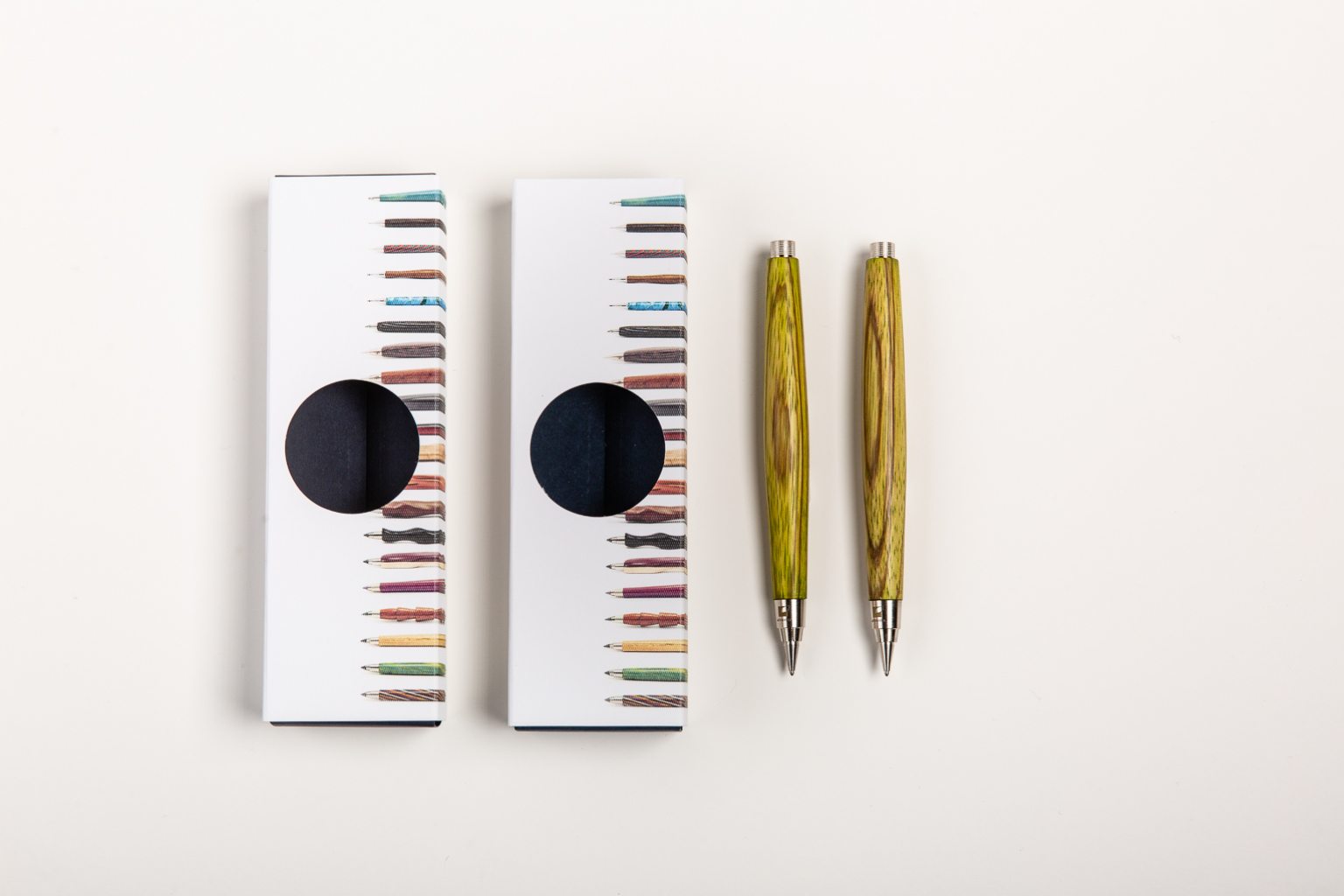 Handmade zebrano ballpoint pen and pencil