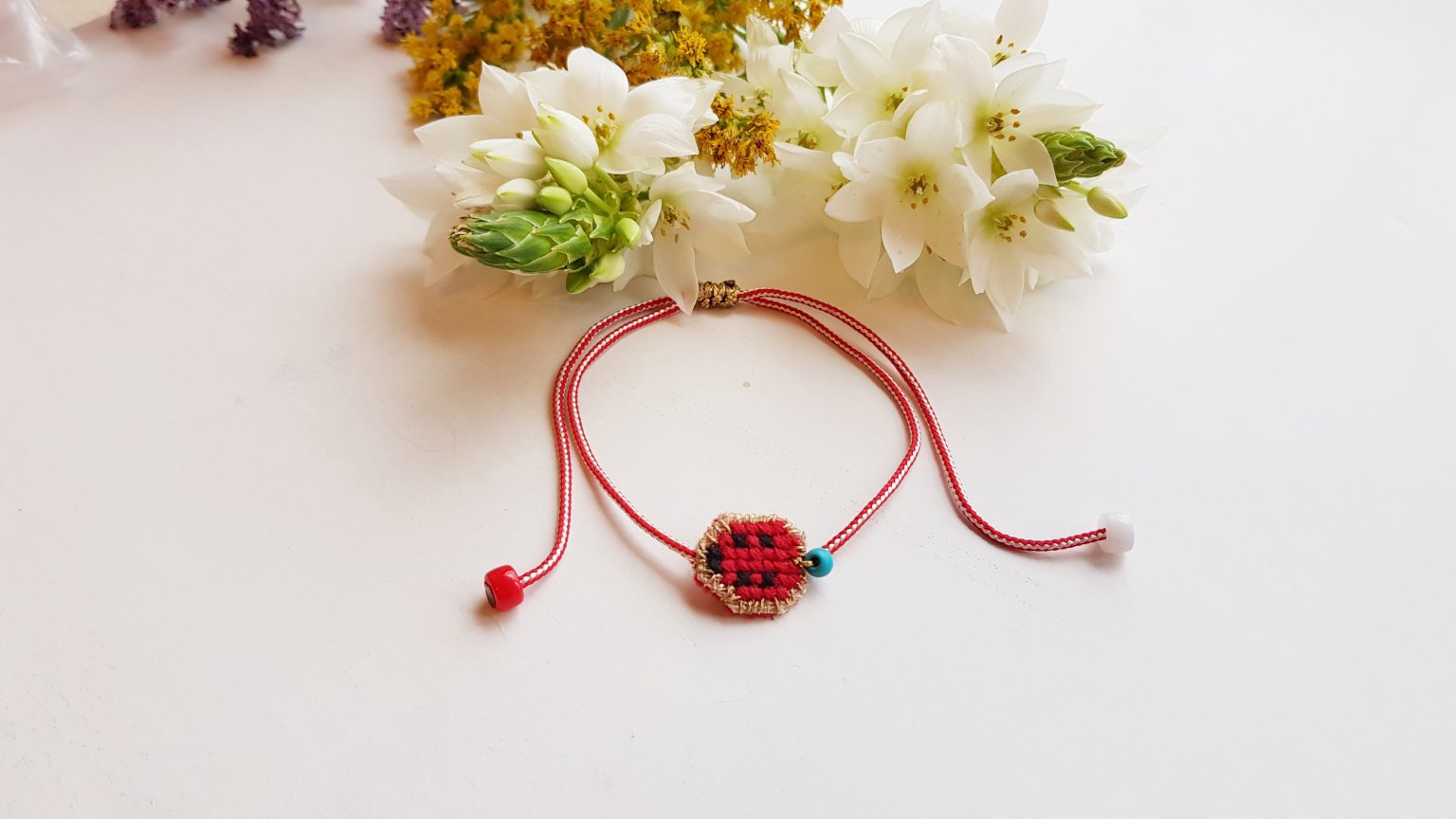 Red ladybug "martis" bracelet
