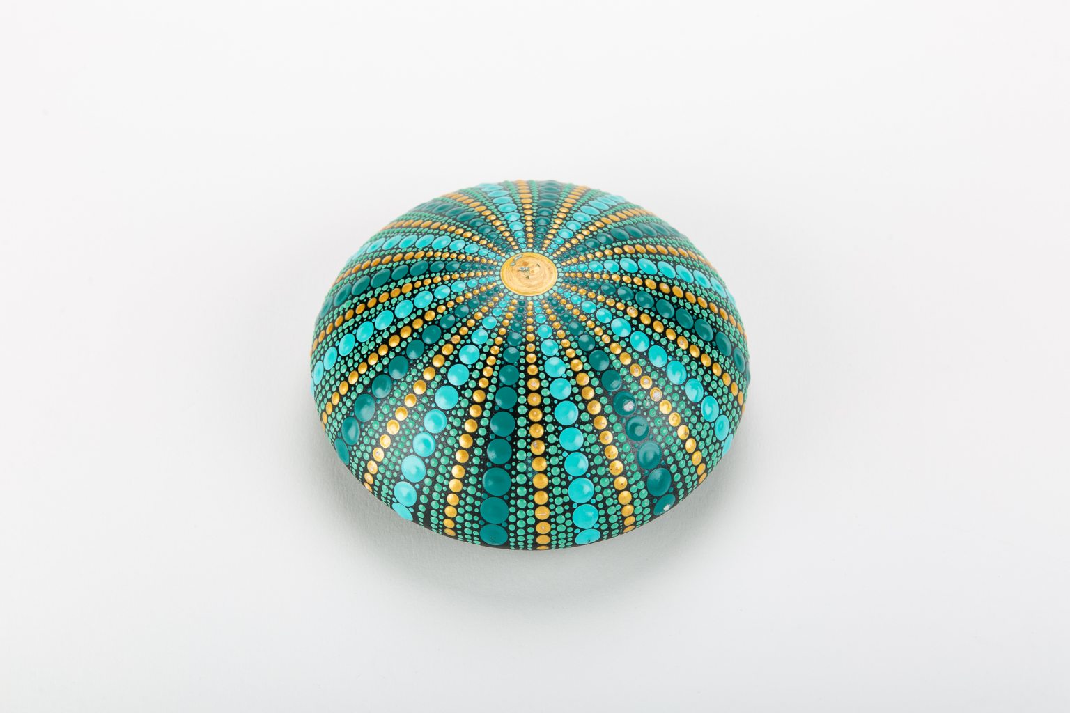 Large turquoise sea urchin - paperweight