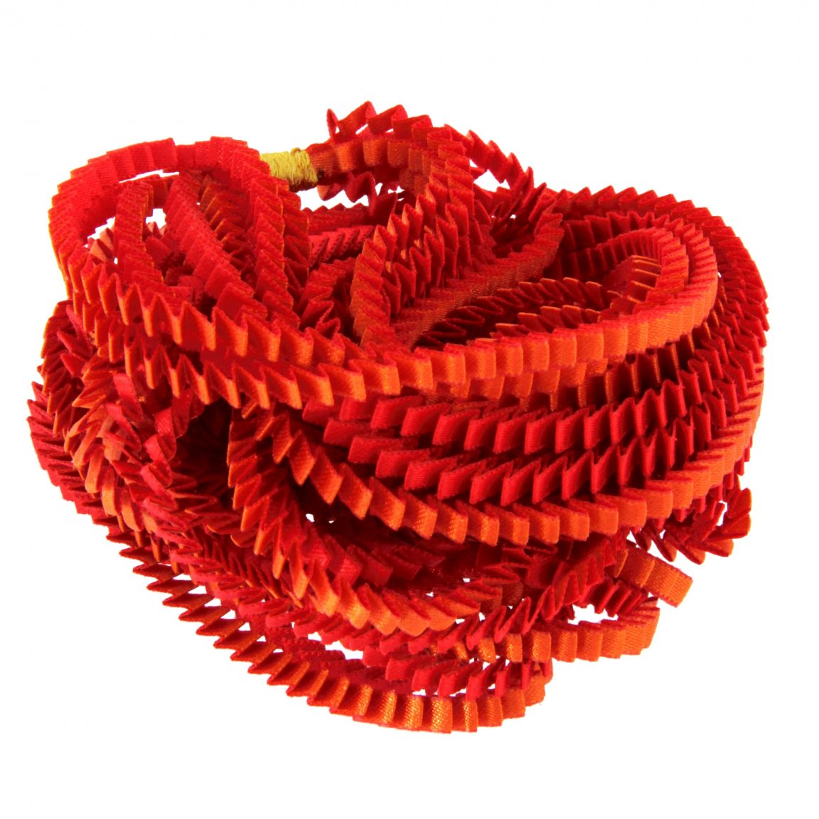 Red & orange satin necklace