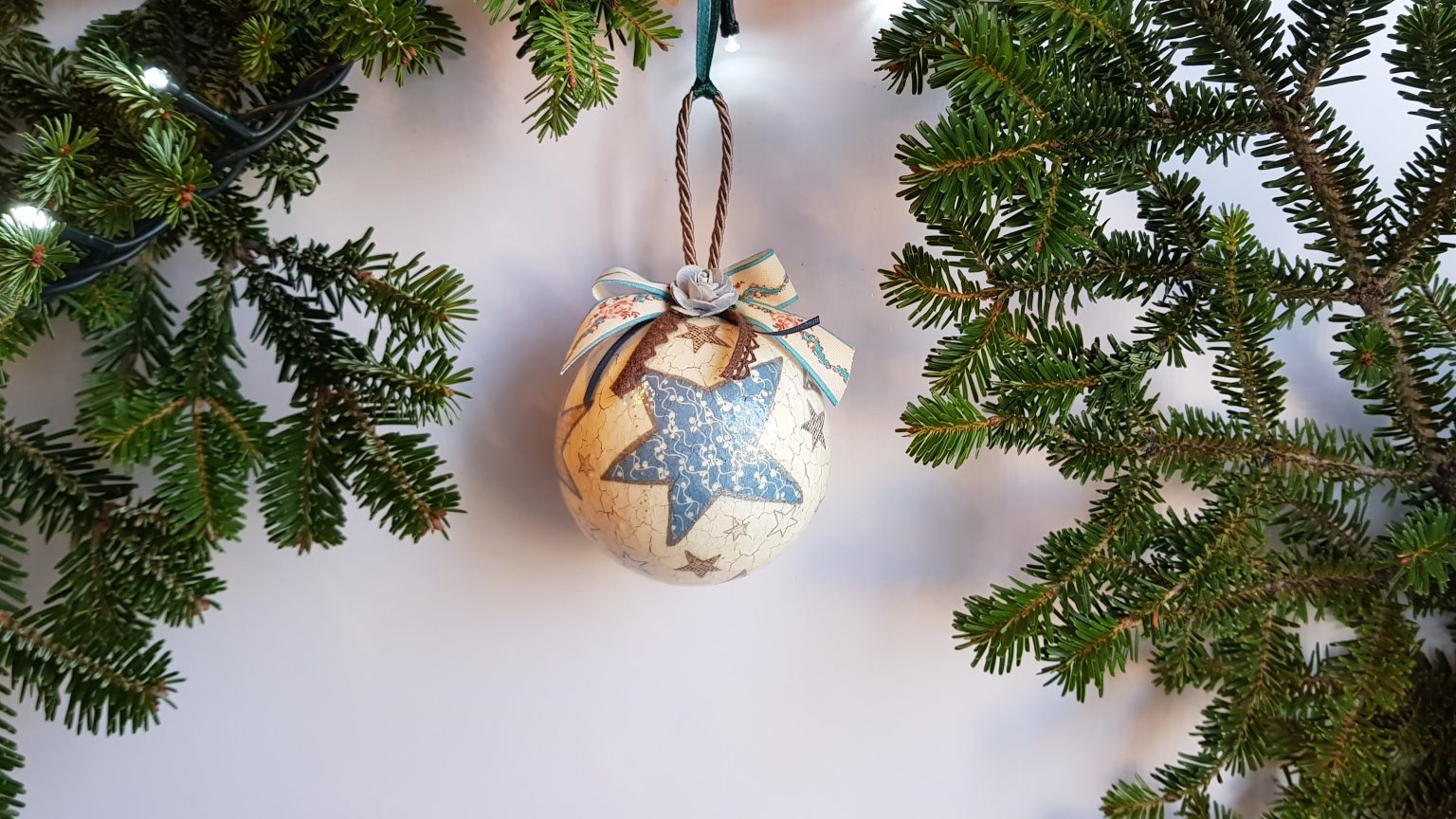 Handmade vintage bauble with stars