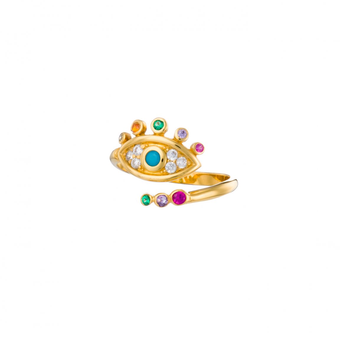 Gold plated ring with eye