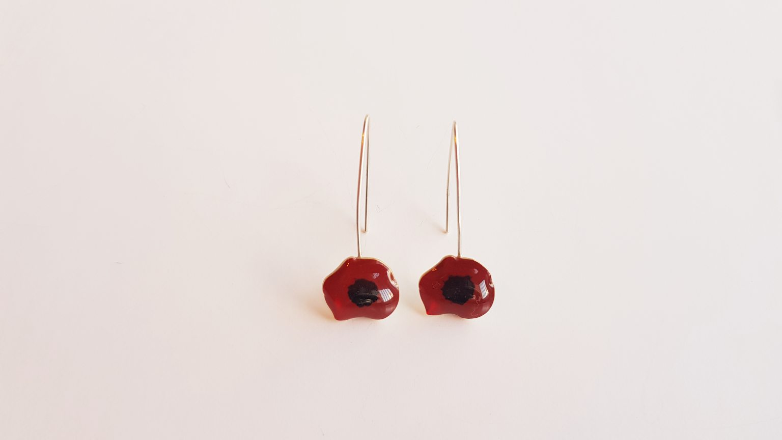 Boucles d'oreilles avec coquelicot fleurs