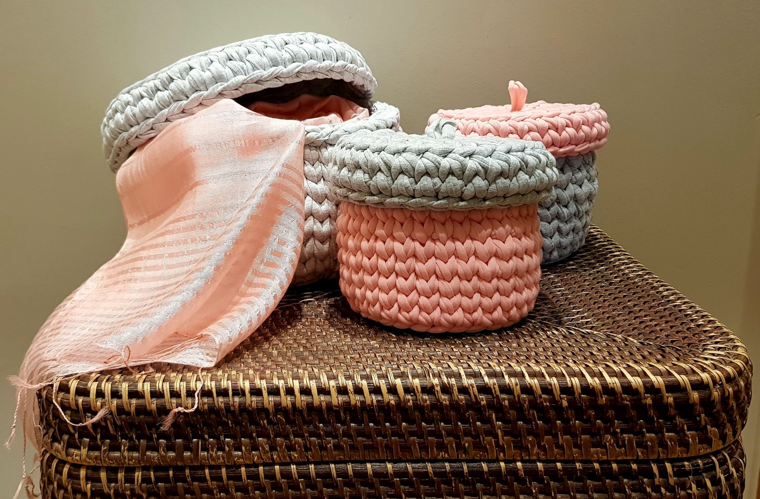 Handmade gray basket