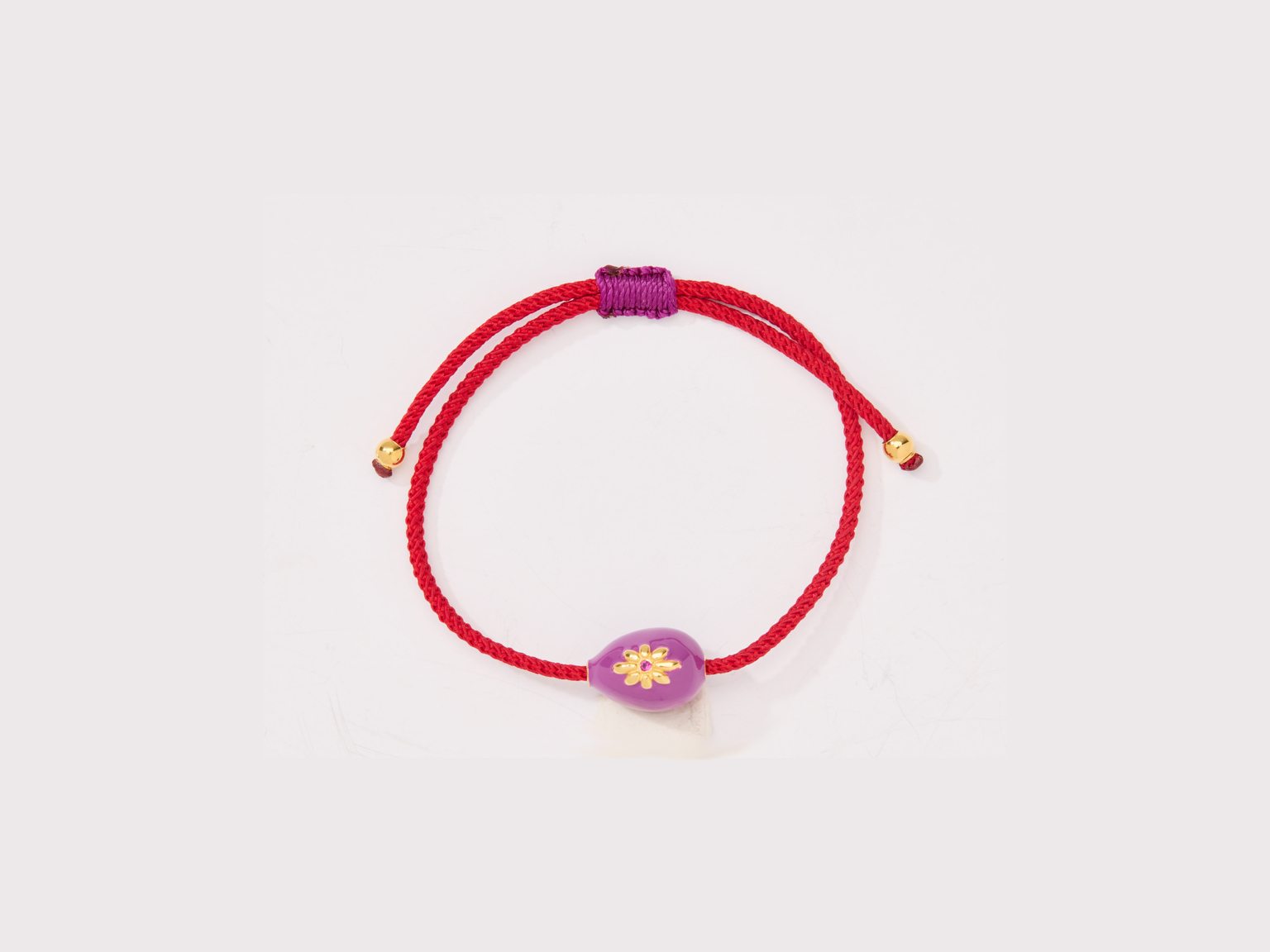 Bracelet with purple egg "Flower"