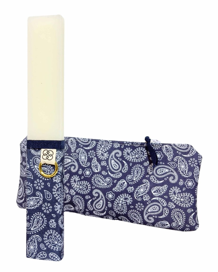 Bougie artisanale avec étui « Bleu lahouri »