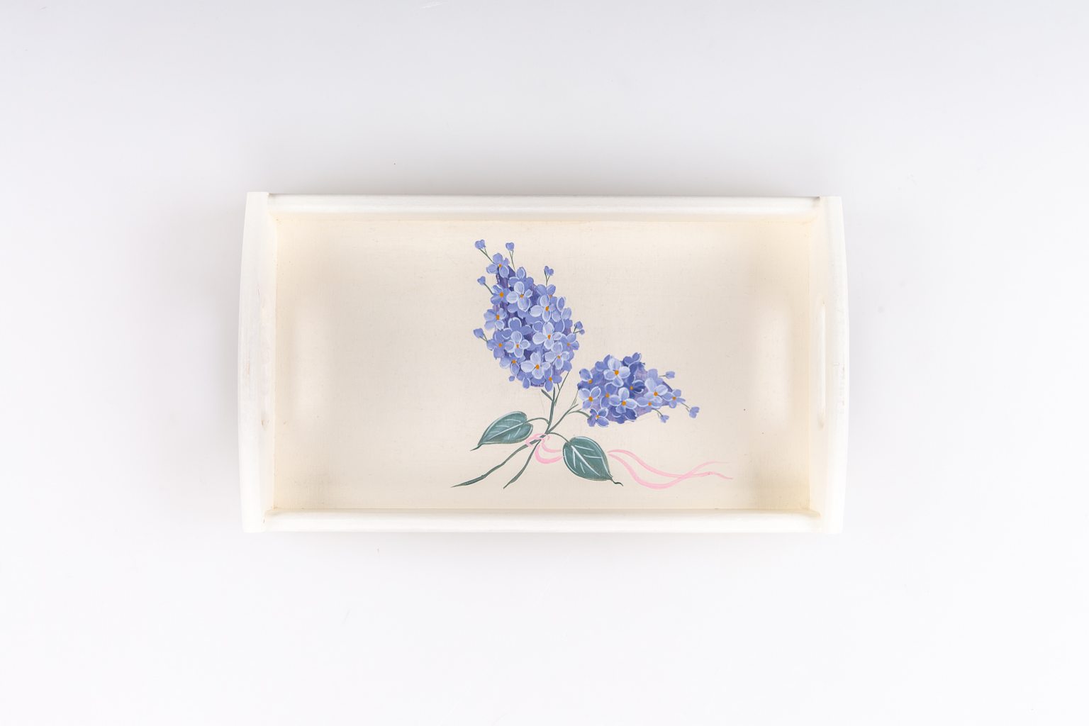 Small handmade tray with lilacs
