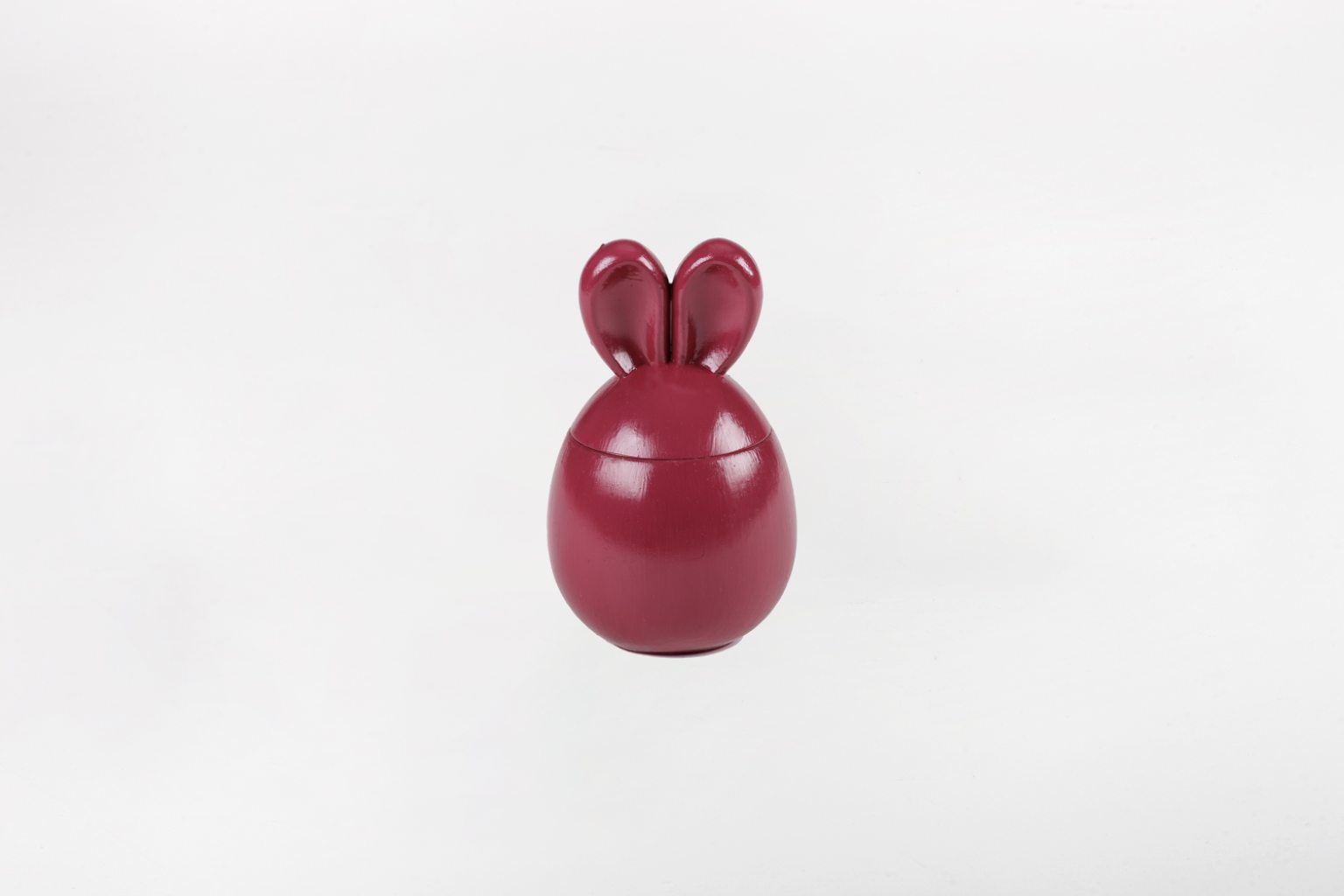Burgundy ceramic bunny candle