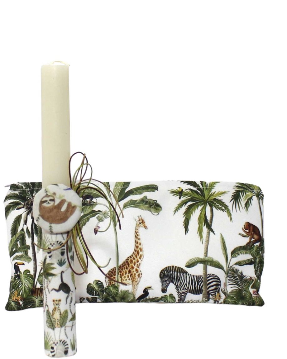 Handmade candle with pencil case "Jungle"