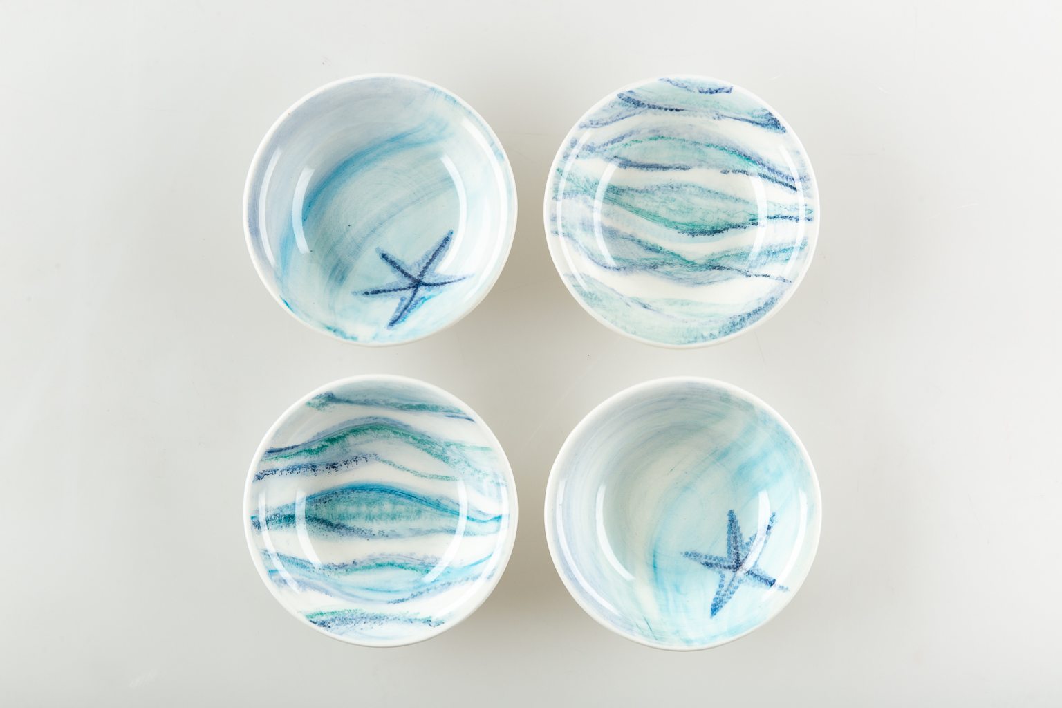 Four bowls "Waves"
