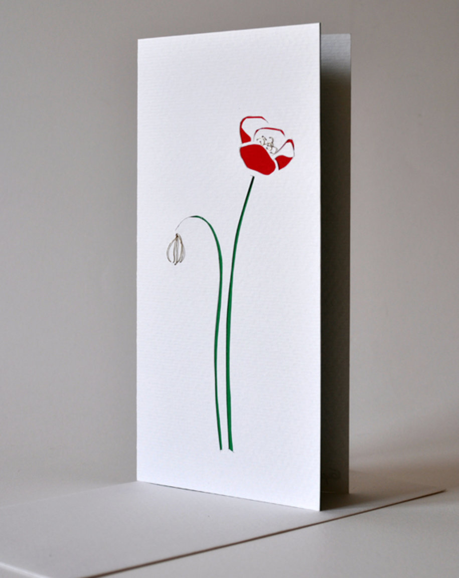 Red poppy card