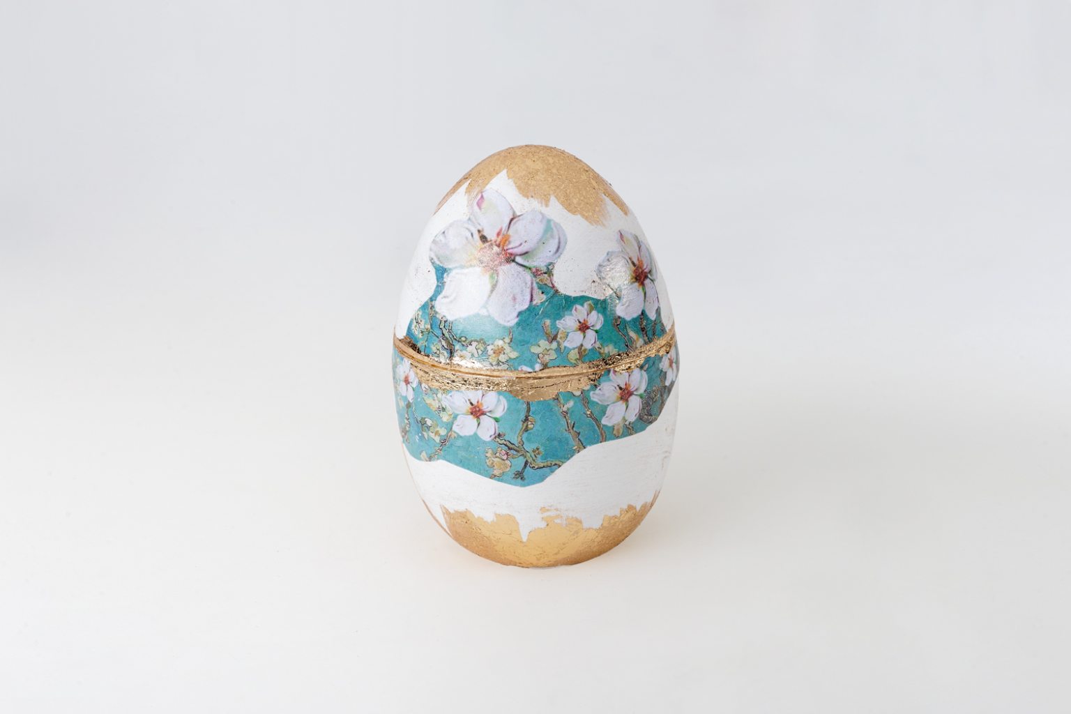 Handmade ceramic egg with flowers