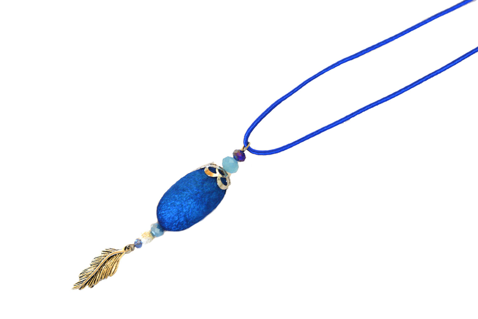Single cocoon necklace (blue)