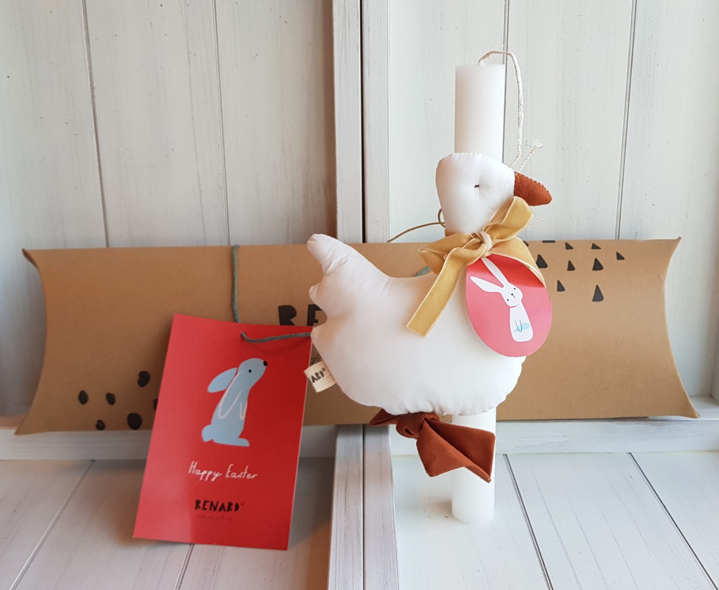 Bougie artisanale avec canard blanc