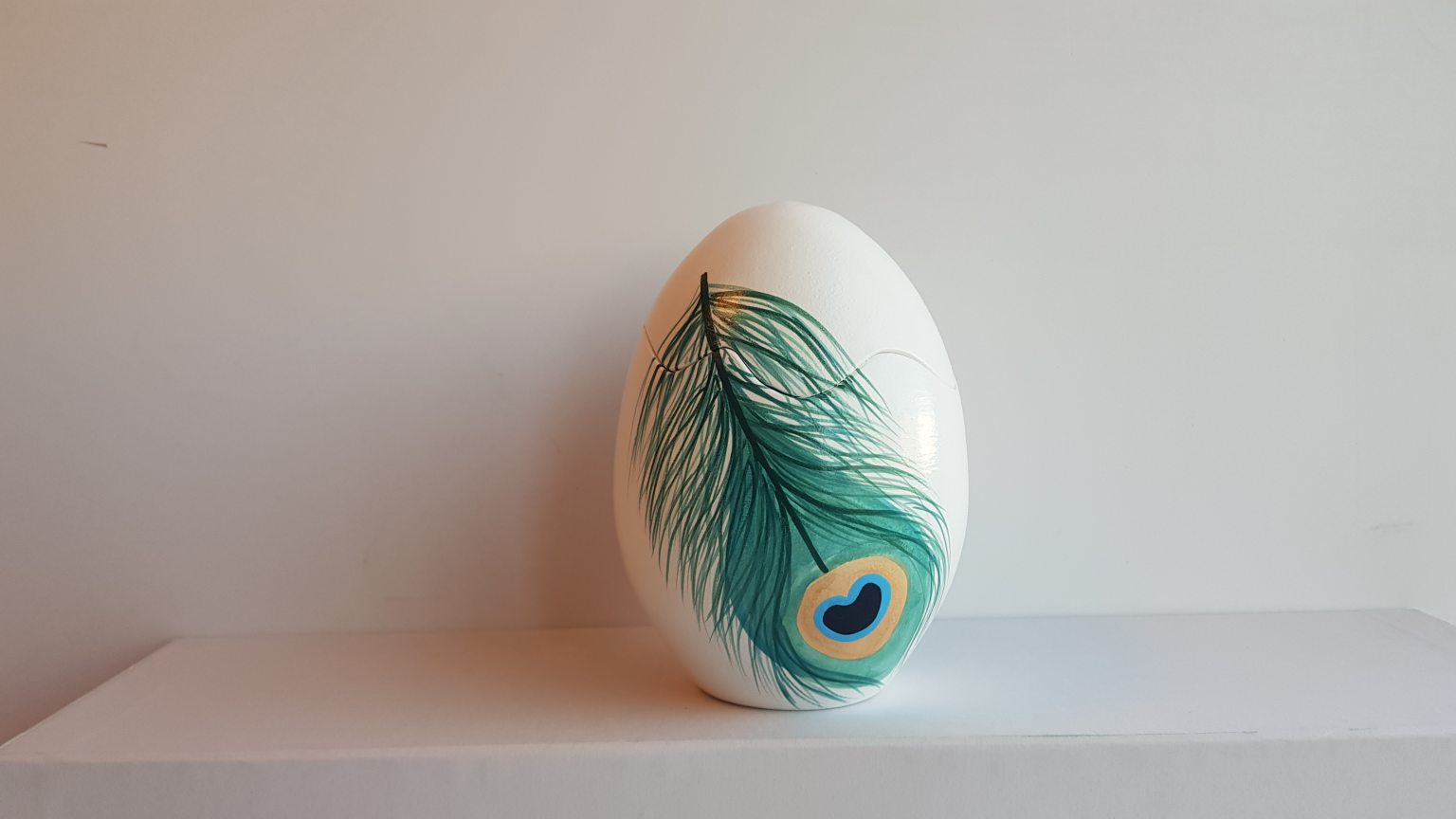 Handmade egg "Peacock feathers"