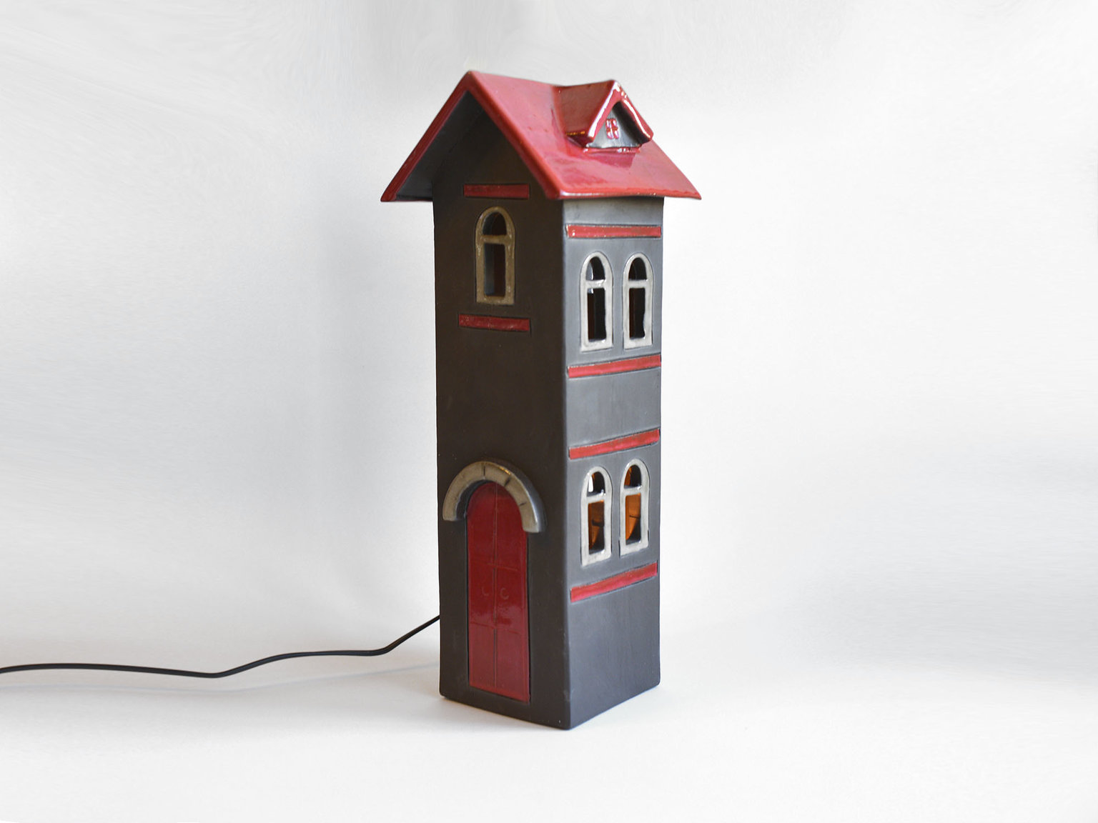 Ceramic house - lamp