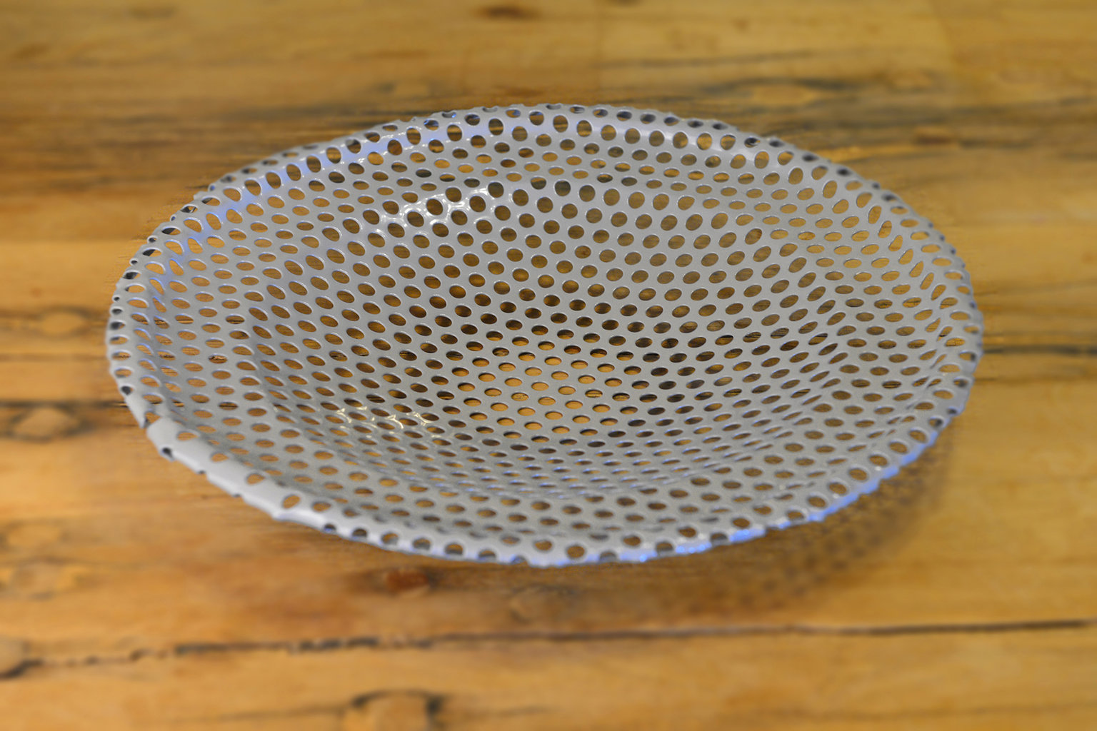 Medium perforated metal platter gray