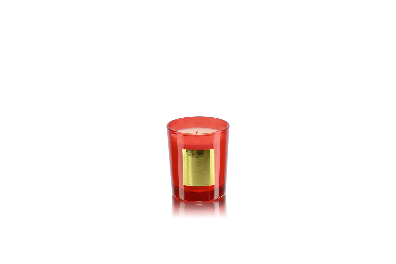 Bougie rouge moyenne parfumée fleurs des champs