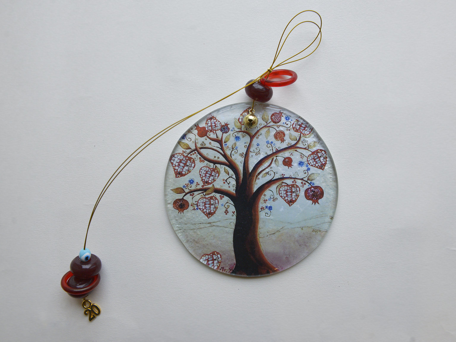Handmade pomegranate tree lucky charm