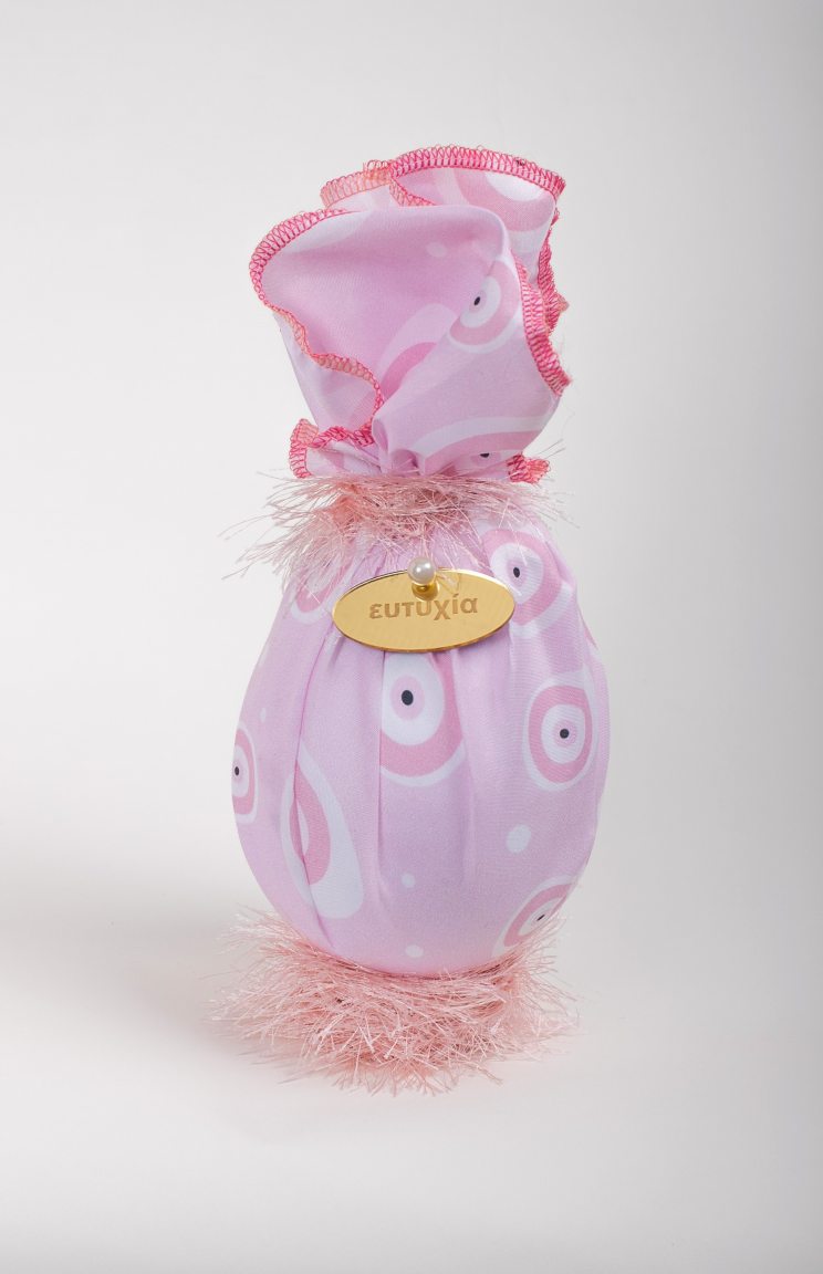 Handmade Easter candle & decorative Easter egg (pink eye)