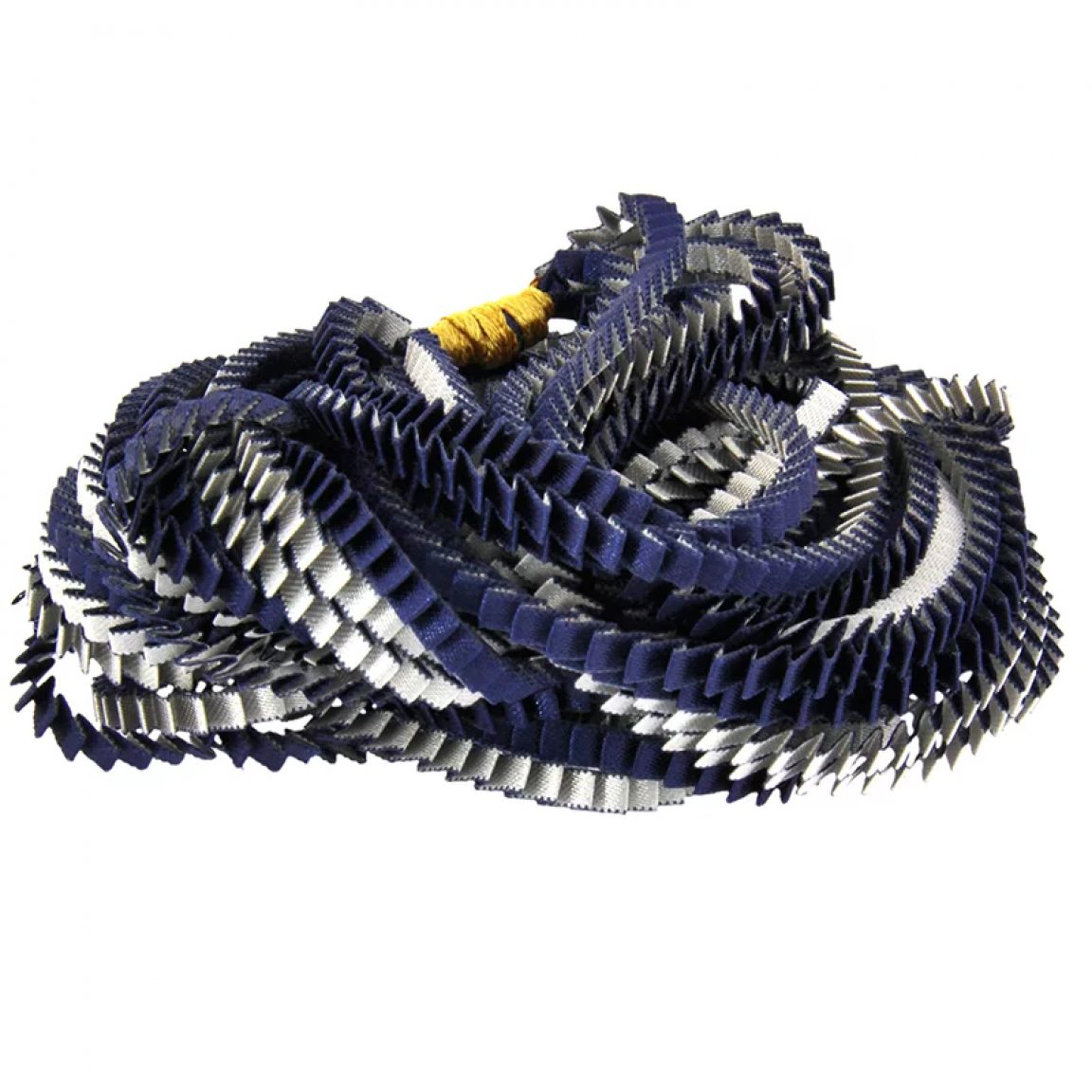 Collier en satin gris et bleu