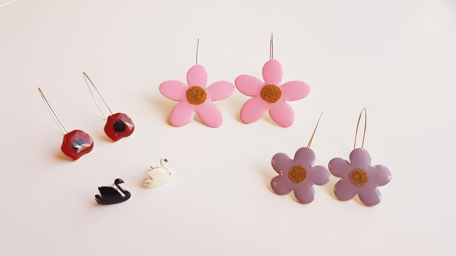 Earrings "Lilac daisy flowers"