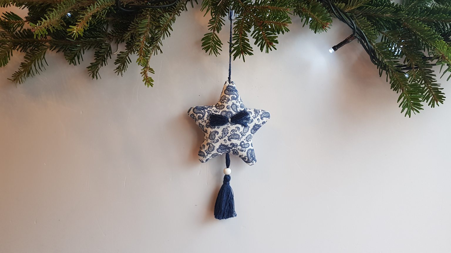 Χειροποίητο στολίδι αστεράκι μπλε