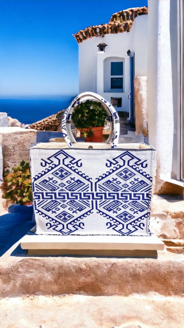 Mεγάλη τσάντα "Greek blue"