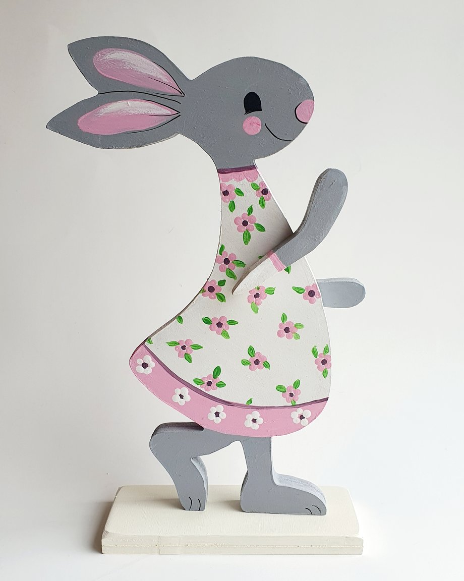 Handmade pink & white bunny