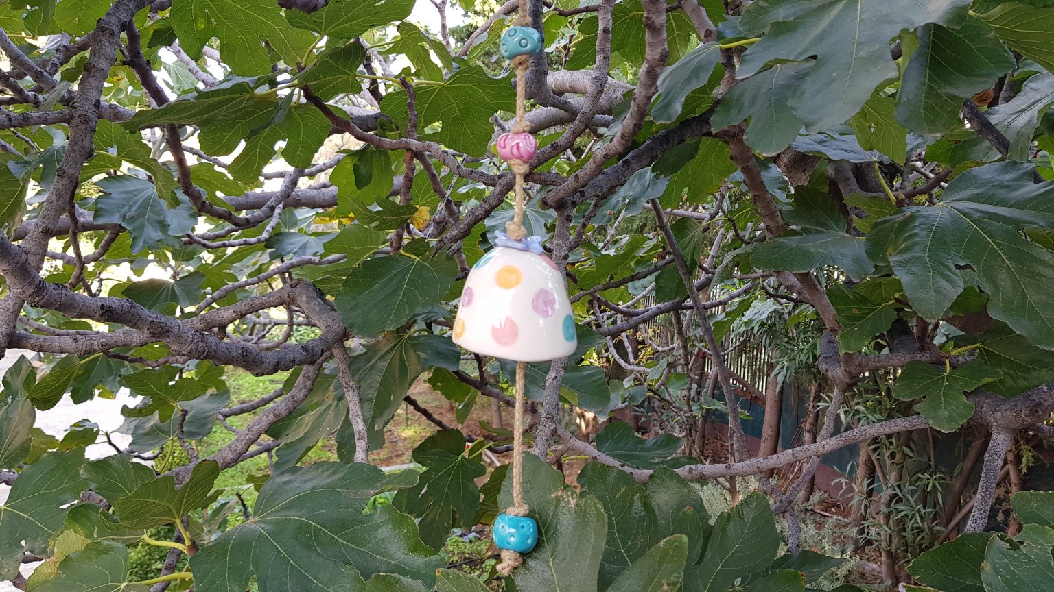 Handmade ceramic colorful bell 