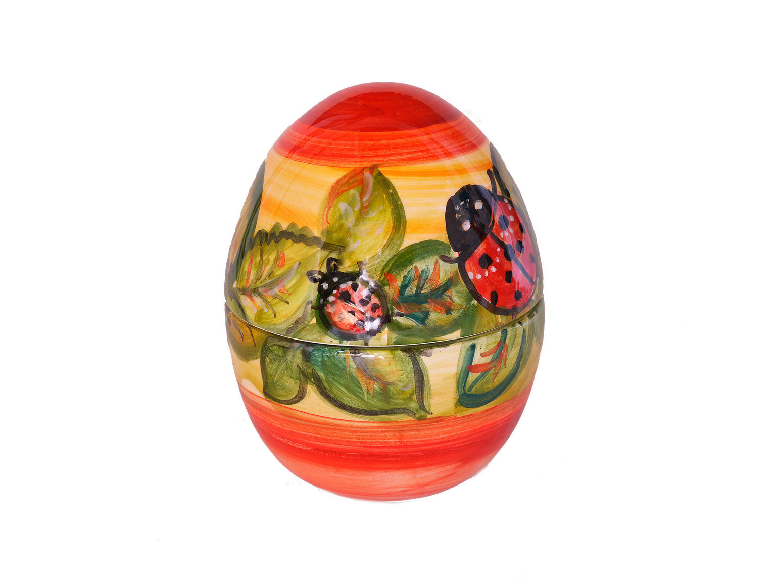 Large handmade Easter egg red